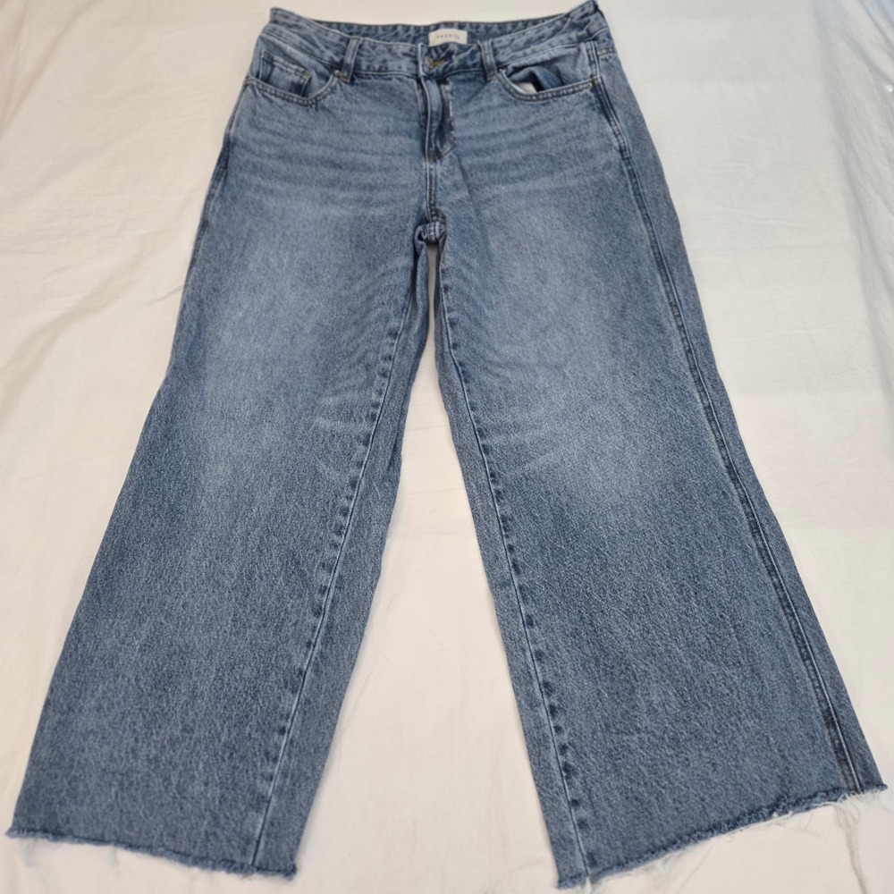 PacSun Low Rise BAGGY Wide Leg Jeans Womens 29 Raw Hem Light Wash 100% Cotton